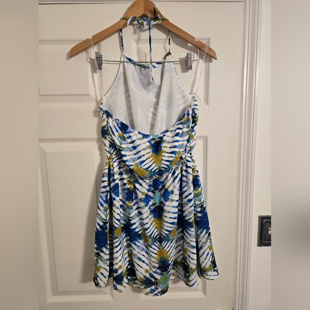 Jack Women's blue And White  tie dye strappy summer dress Size small - Picture 2 of 5